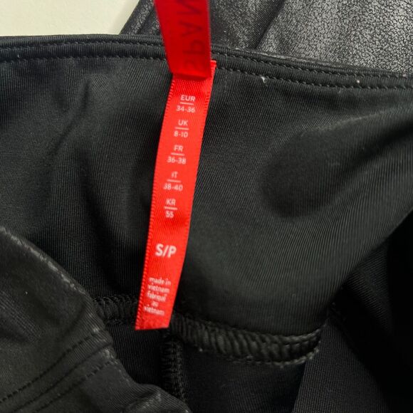 Spanx Faux Leather‎ Leggings Sz Small Black Shiny Stretch High Waisted 2437 - Picture 5 of 11